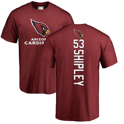 Arizona Cardinals Men Maroon A.Q. Shipley Backer NFL Football #53 T Shirt